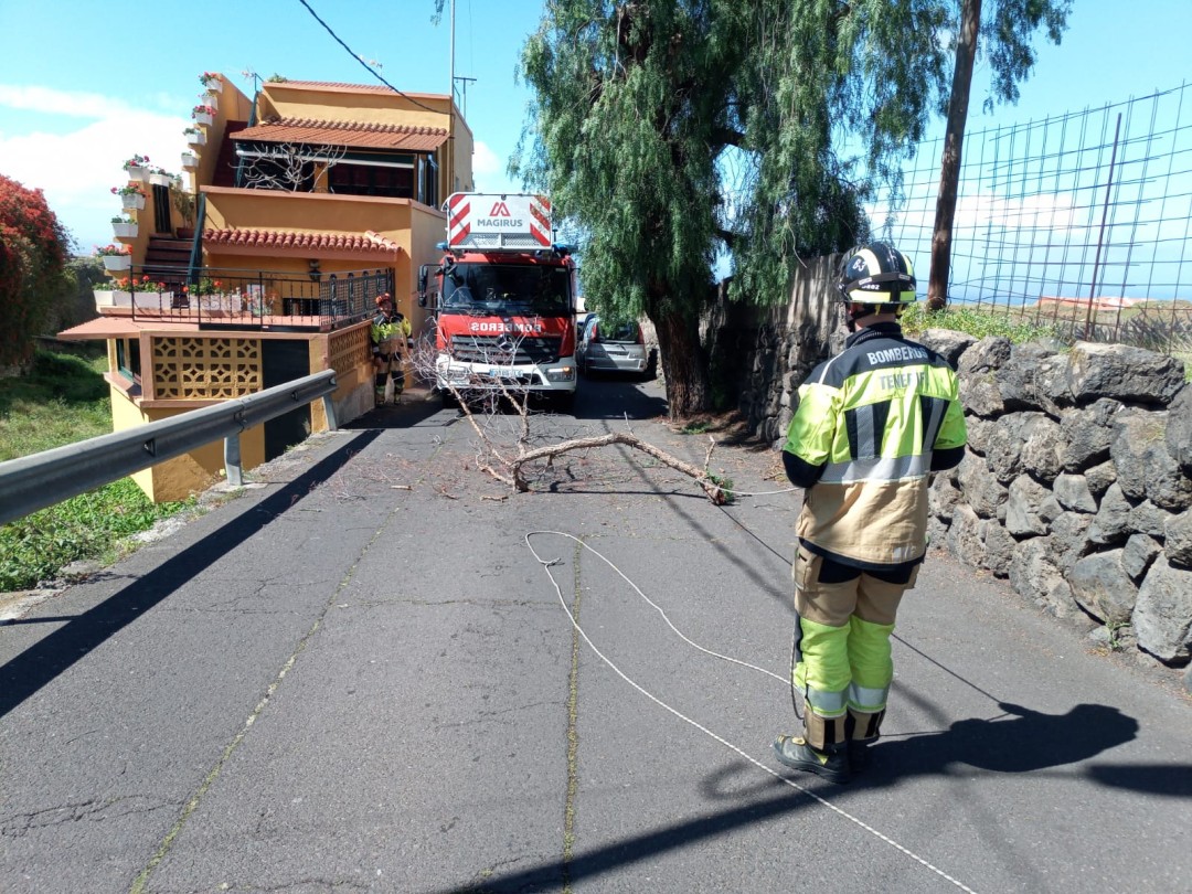 Bomberos de Tenerife actúan en más de una decena de servicios debido a la alerta máxima por vientos